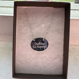Sterling silver necklace Latin phrase